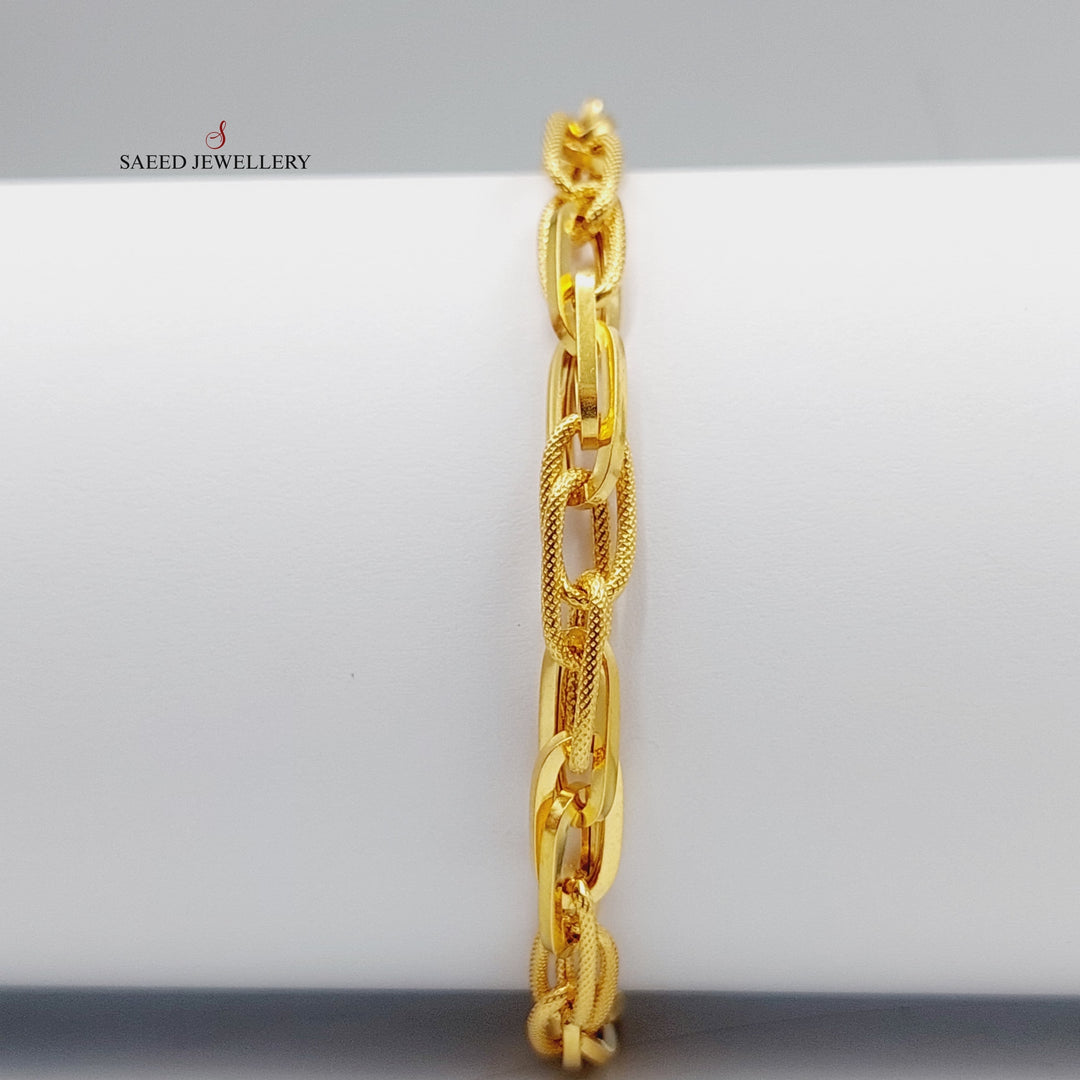 21K Gold Ounce Cuban Links Bracelet by Saeed Jewelry - Image 3