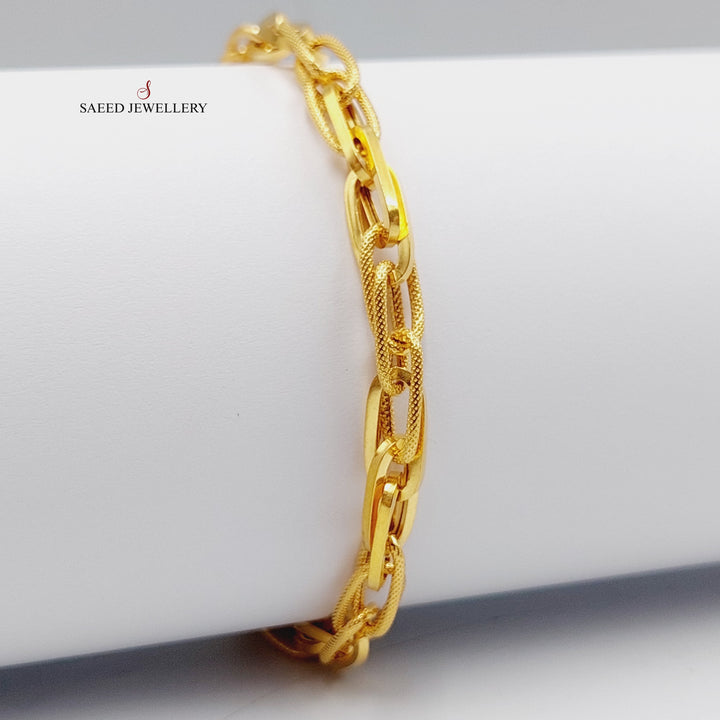 21K Gold Ounce Cuban Links Bracelet by Saeed Jewelry - Image 1