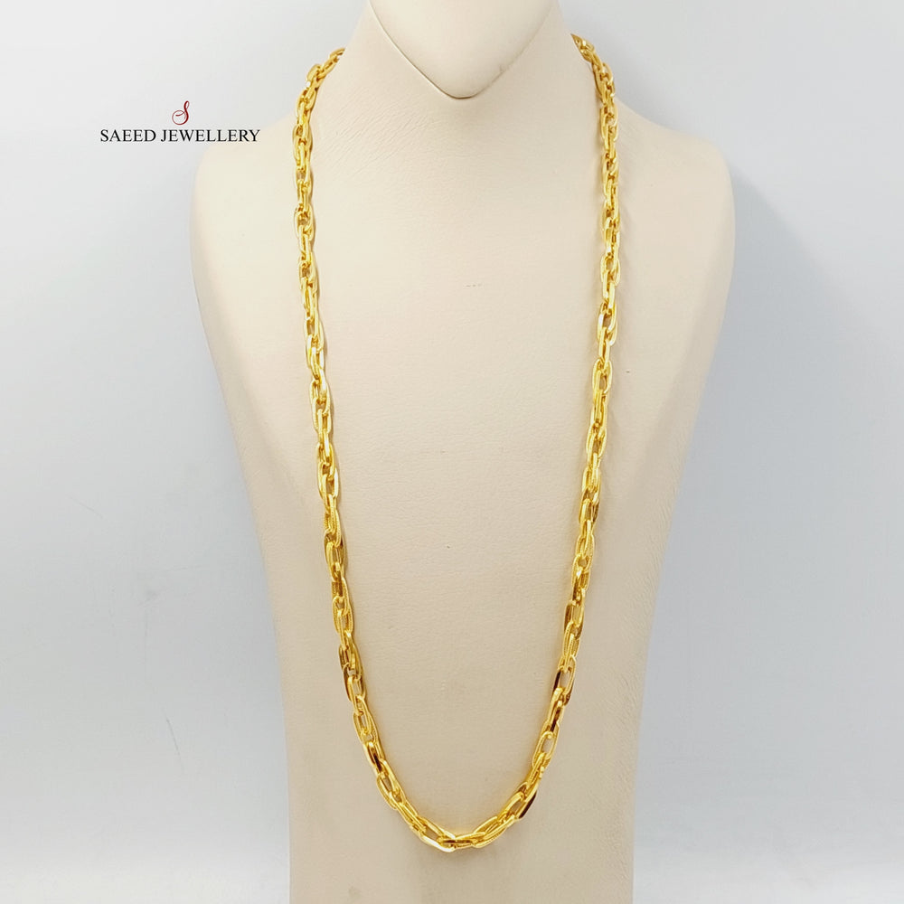 21K Gold Ounce Cuban Links Chain 70cm by Saeed Jewelry - Image 2