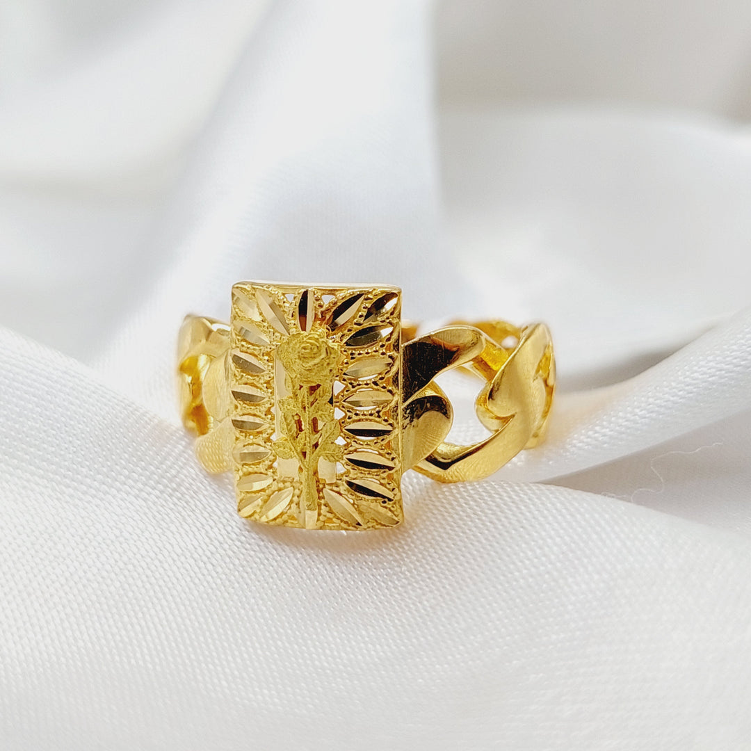 21K Gold Ounce Cuban Links Ring by Saeed Jewelry - Image 4