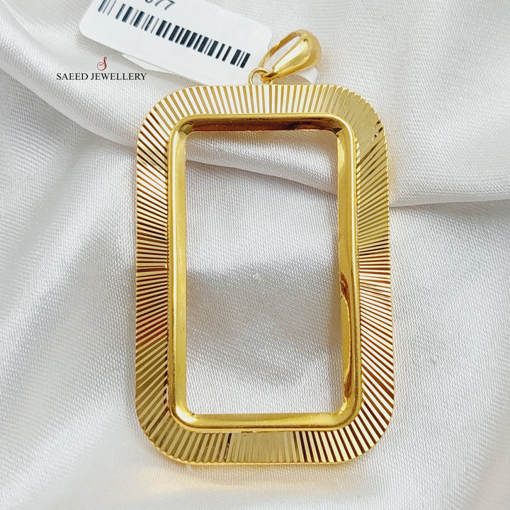 21K Gold Ounce Frame Pendant by Saeed Jewelry - Image 4