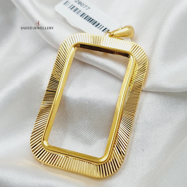 21K Gold Ounce Frame Pendant by Saeed Jewelry - Image 1