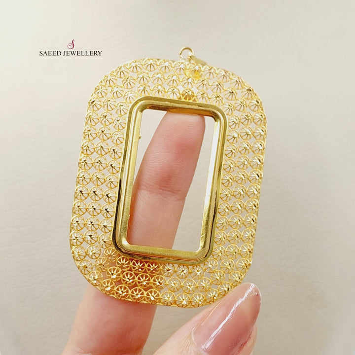 21K Gold Ounce Frame Pendant by Saeed Jewelry - Image 3