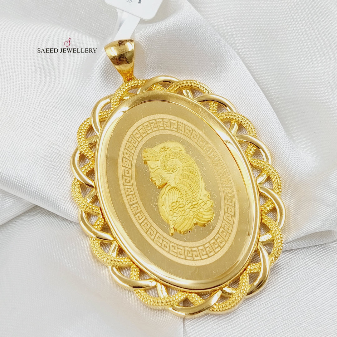 21K Gold Ounce Pendant by Saeed Jewelry - Image 3