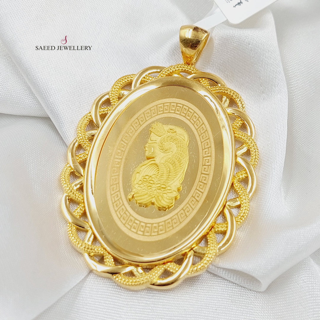 21K Gold Ounce Pendant by Saeed Jewelry - Image 4