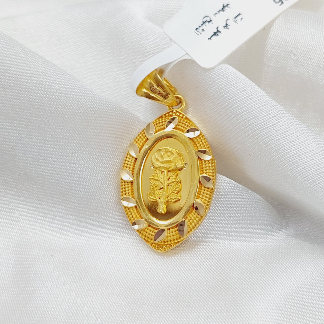 21K Gold Ounce Rose Pendant by Saeed Jewelry - Image 3