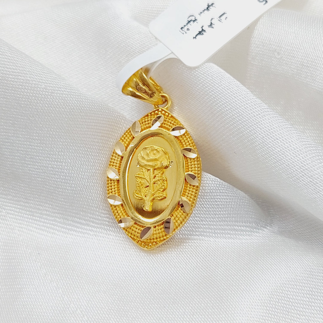 21K Gold Ounce Rose Pendant by Saeed Jewelry - Image 5