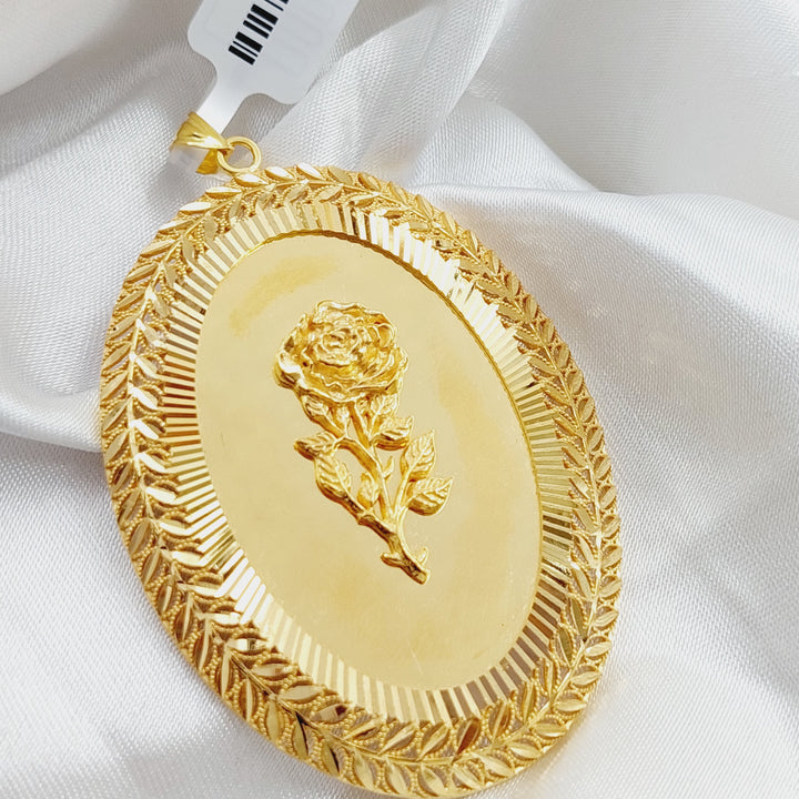 21K Gold Ounce Rose Pendant by Saeed Jewelry - Image 4