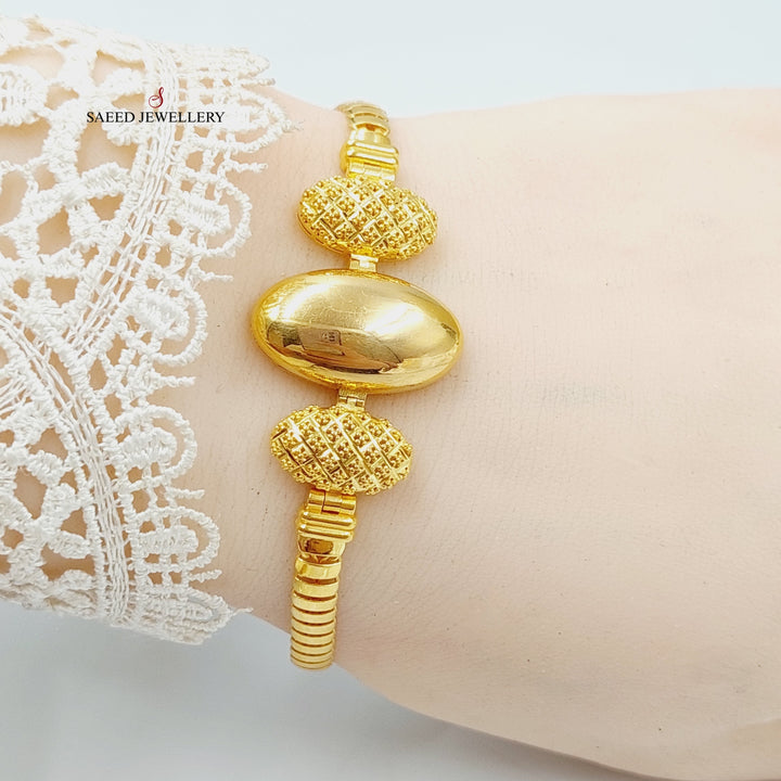 21K Gold Oval Bracelet by Saeed Jewelry - Image 3