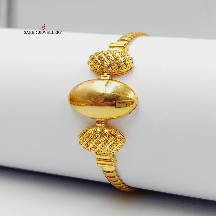 21K Gold Oval Bracelet by Saeed Jewelry - Image 4