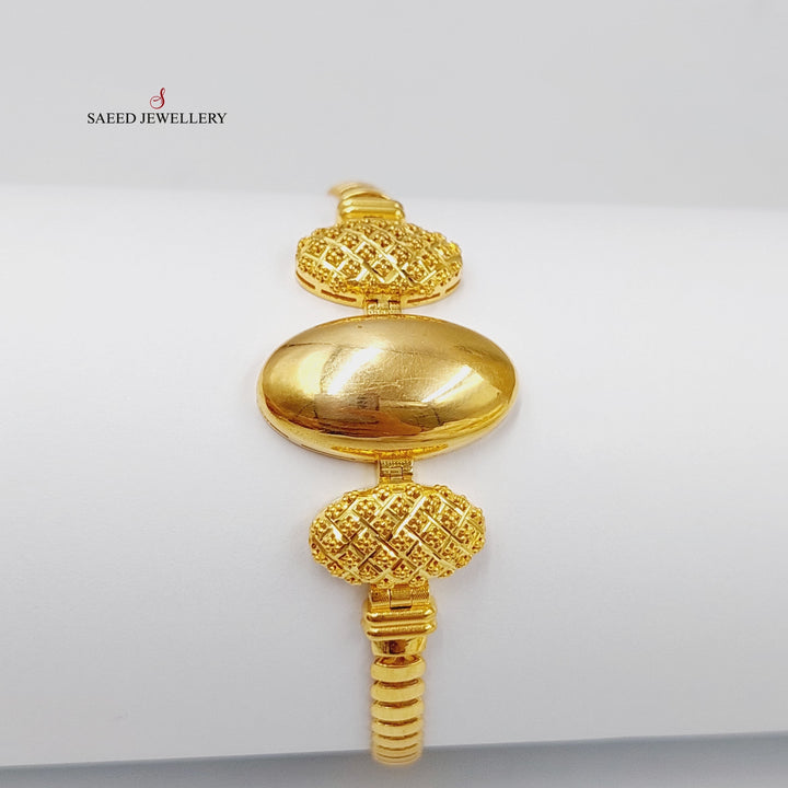 21K Gold Oval Bracelet by Saeed Jewelry - Image 7