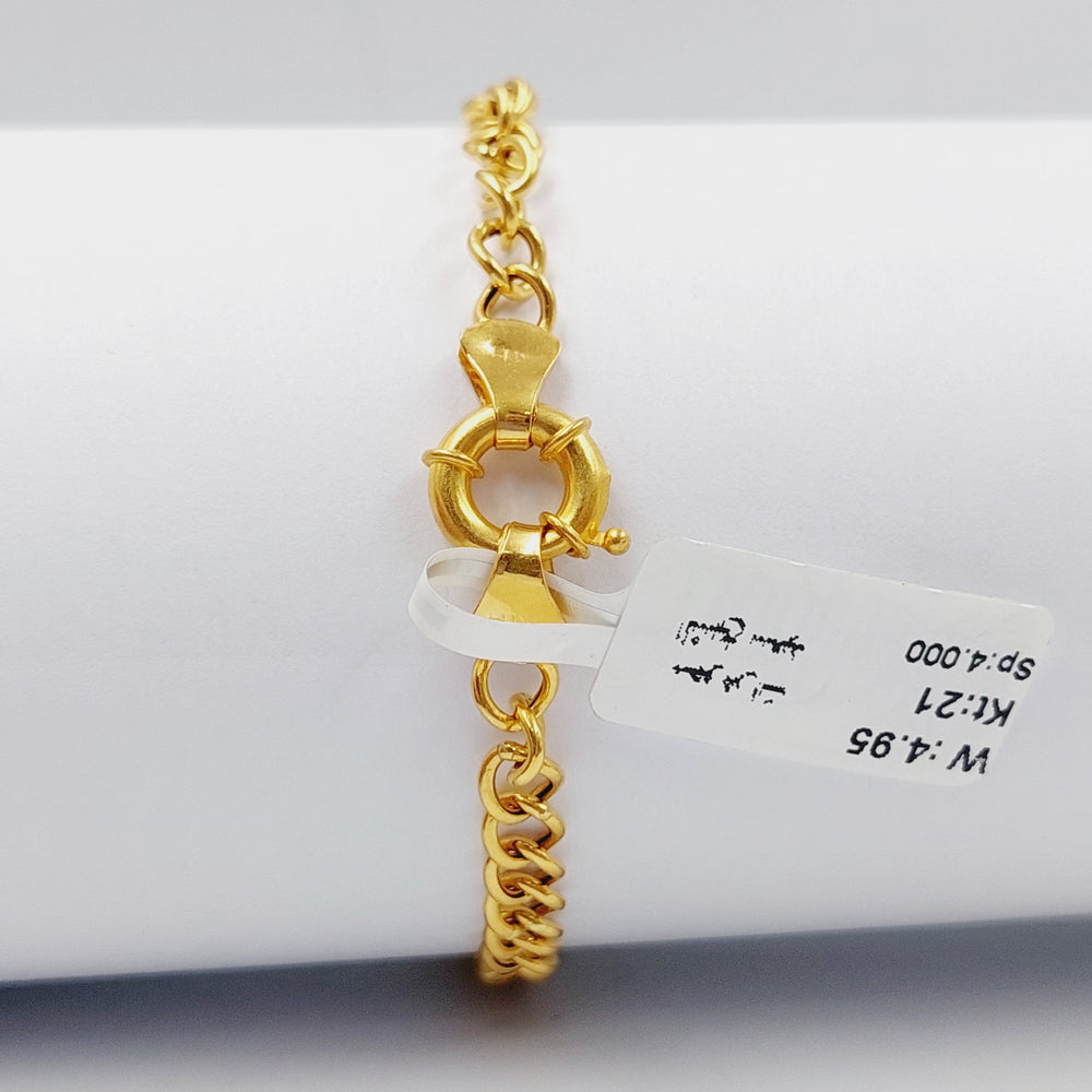 21K Gold Oval Cuban Links Bracelet by Saeed Jewelry - Image 2