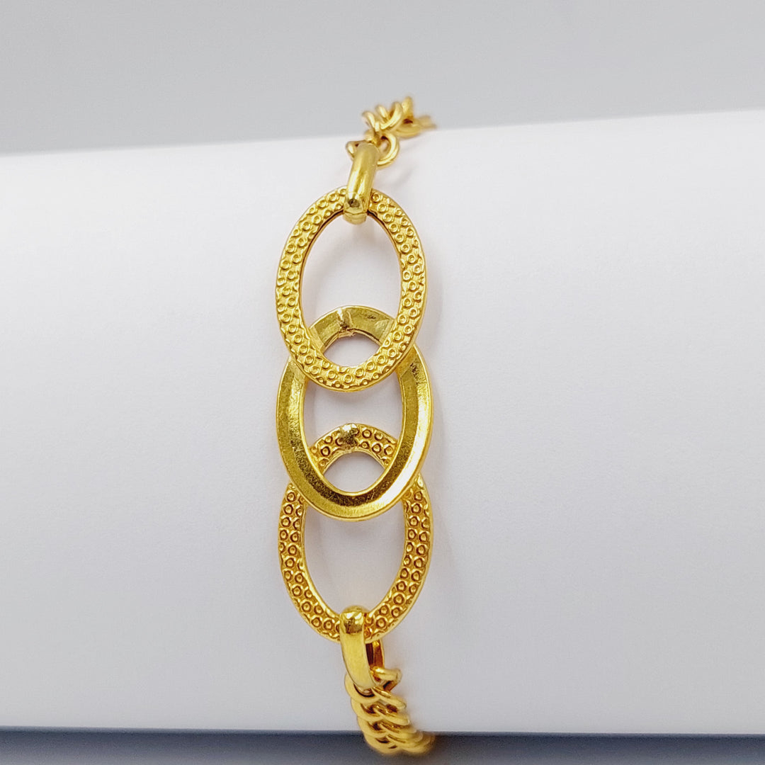 21K Gold Oval Cuban Links Bracelet by Saeed Jewelry - Image 3