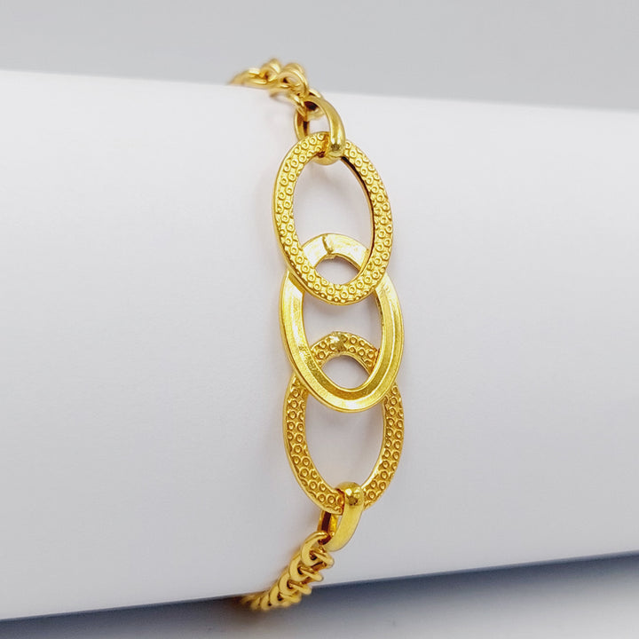 21K Gold Oval Cuban Links Bracelet by Saeed Jewelry - Image 4