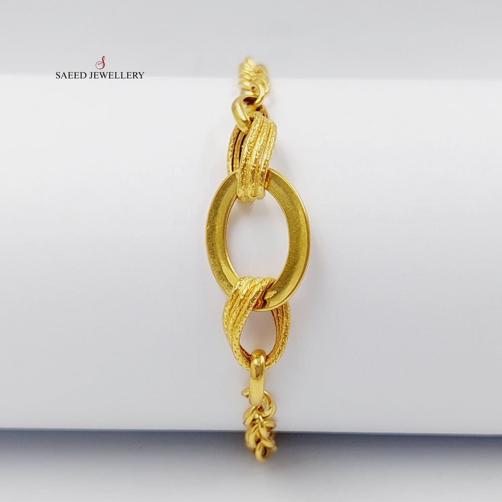 21K Gold Oval Cuban Links Bracelet by Saeed Jewelry - Image 2