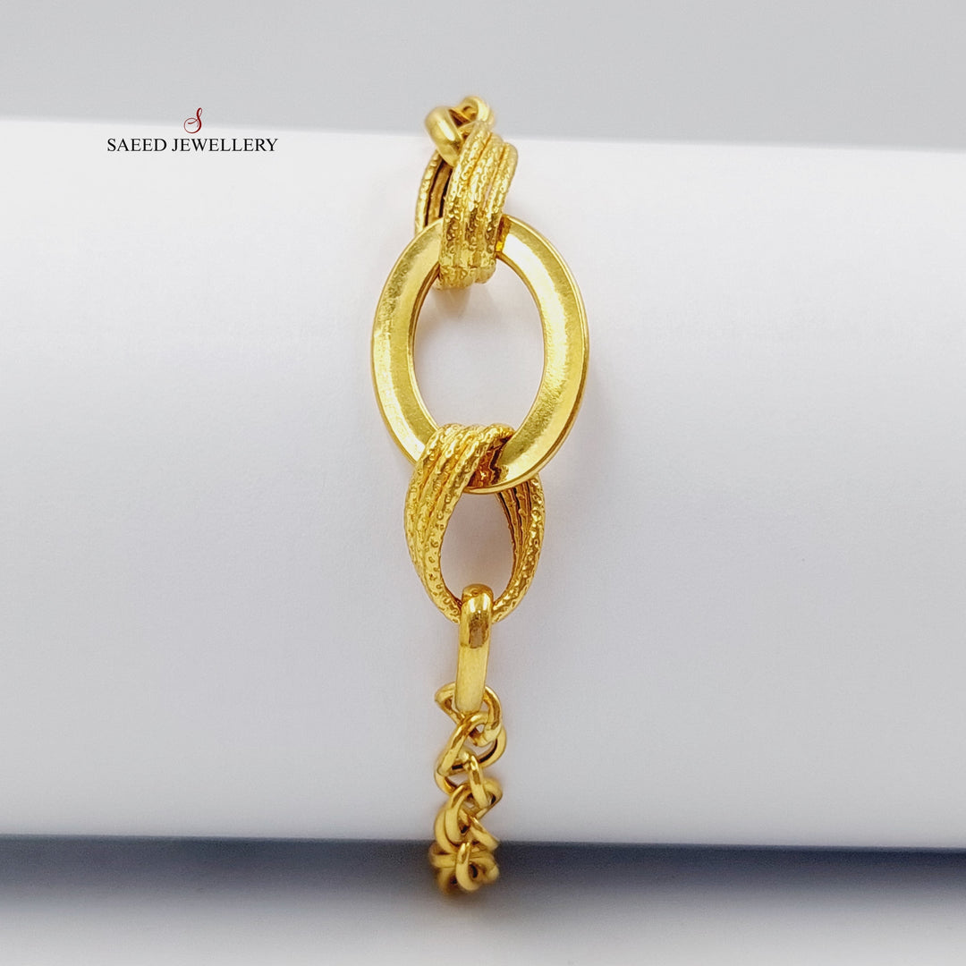 21K Gold Oval Cuban Links Bracelet by Saeed Jewelry - Image 4