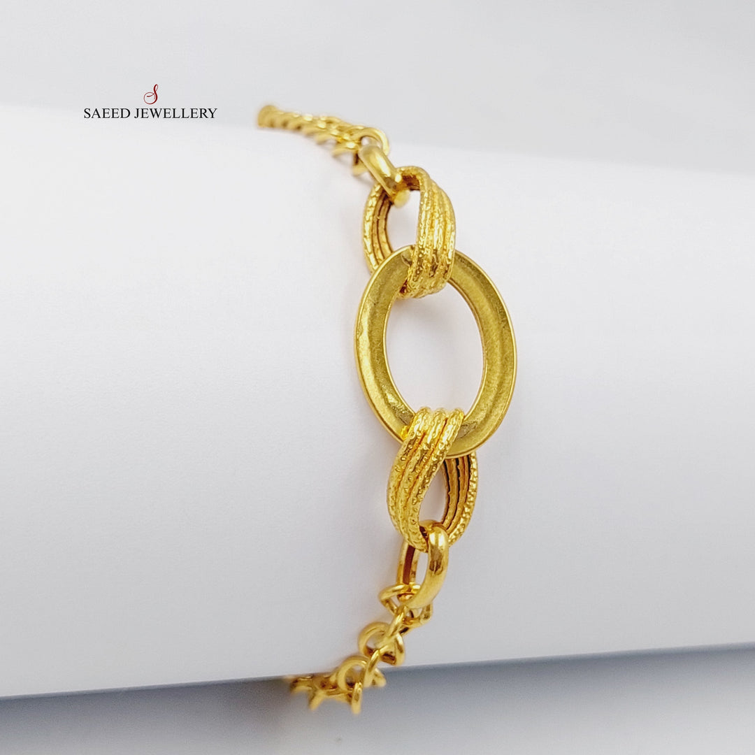 21K Gold Oval Cuban Links Bracelet by Saeed Jewelry - Image 1