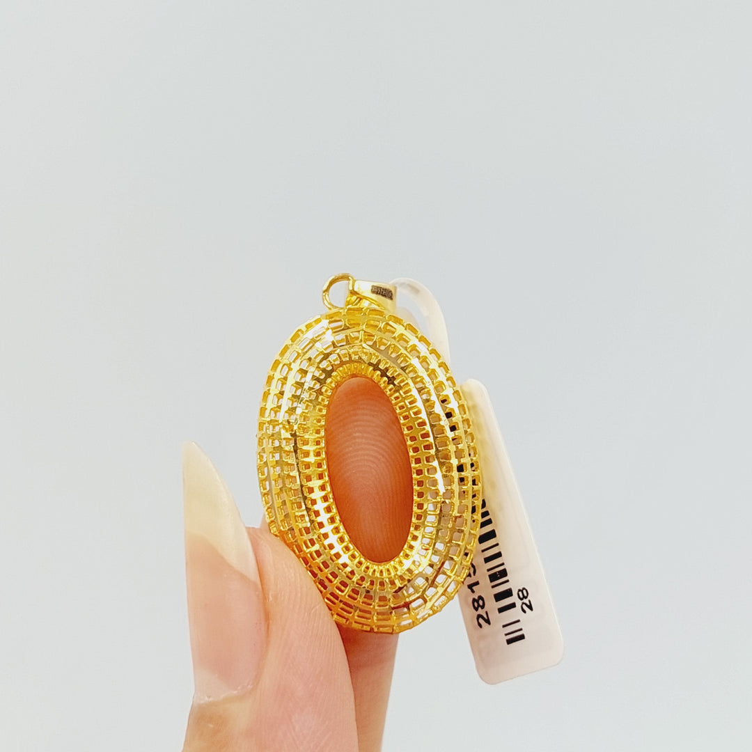 21K Gold Oval Pendant by Saeed Jewelry - Image 6