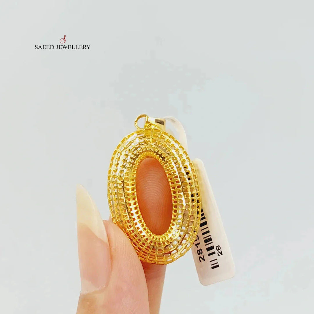 21K Gold Oval Pendant by Saeed Jewelry - Image 1