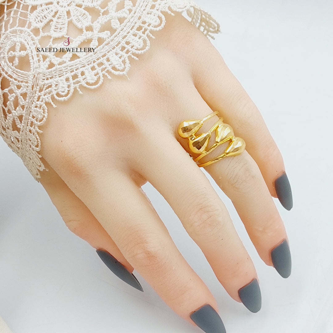 21K Gold Oval Ring by Saeed Jewelry - Image 4