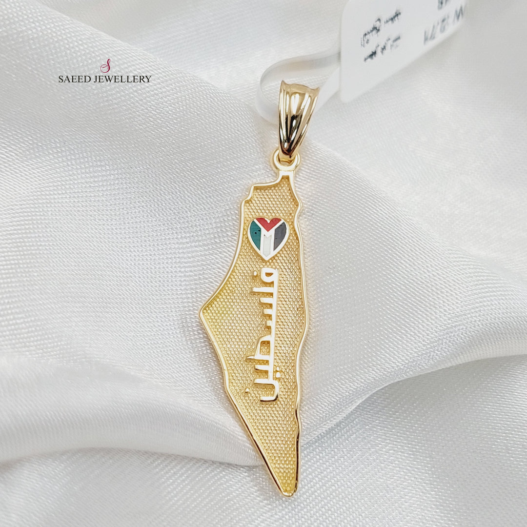 18K Gold Palestine Pendant by Saeed Jewelry - Image 4