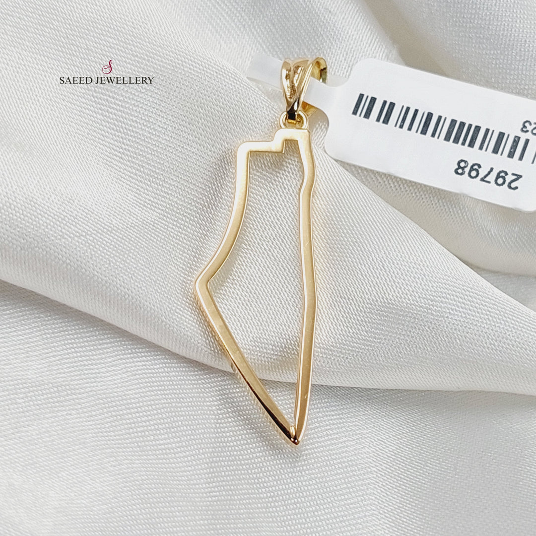 18K Gold Palestine Pendant by Saeed Jewelry - Image 3