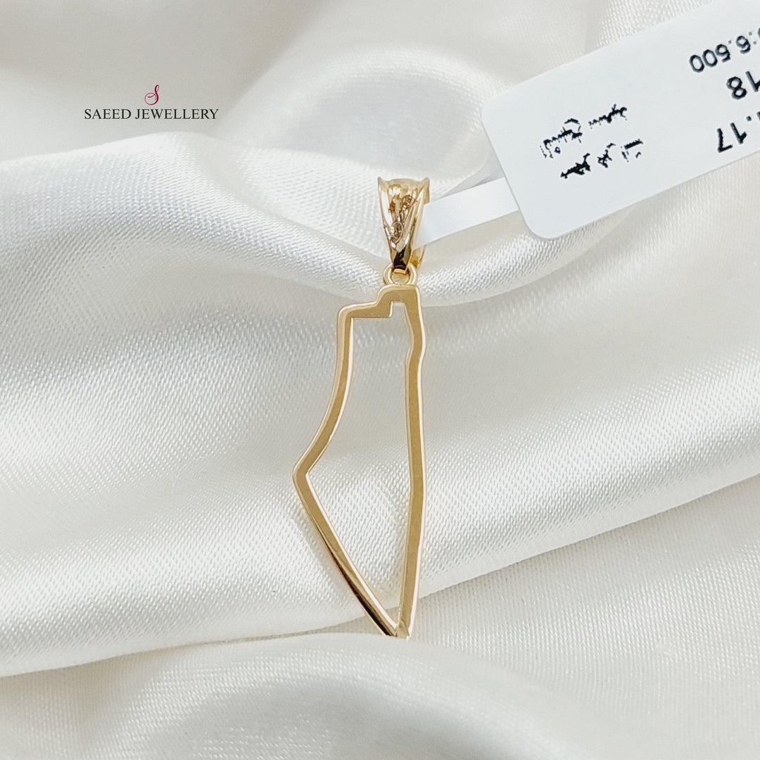 18K Gold Palestine Pendant by Saeed Jewelry - Image 1