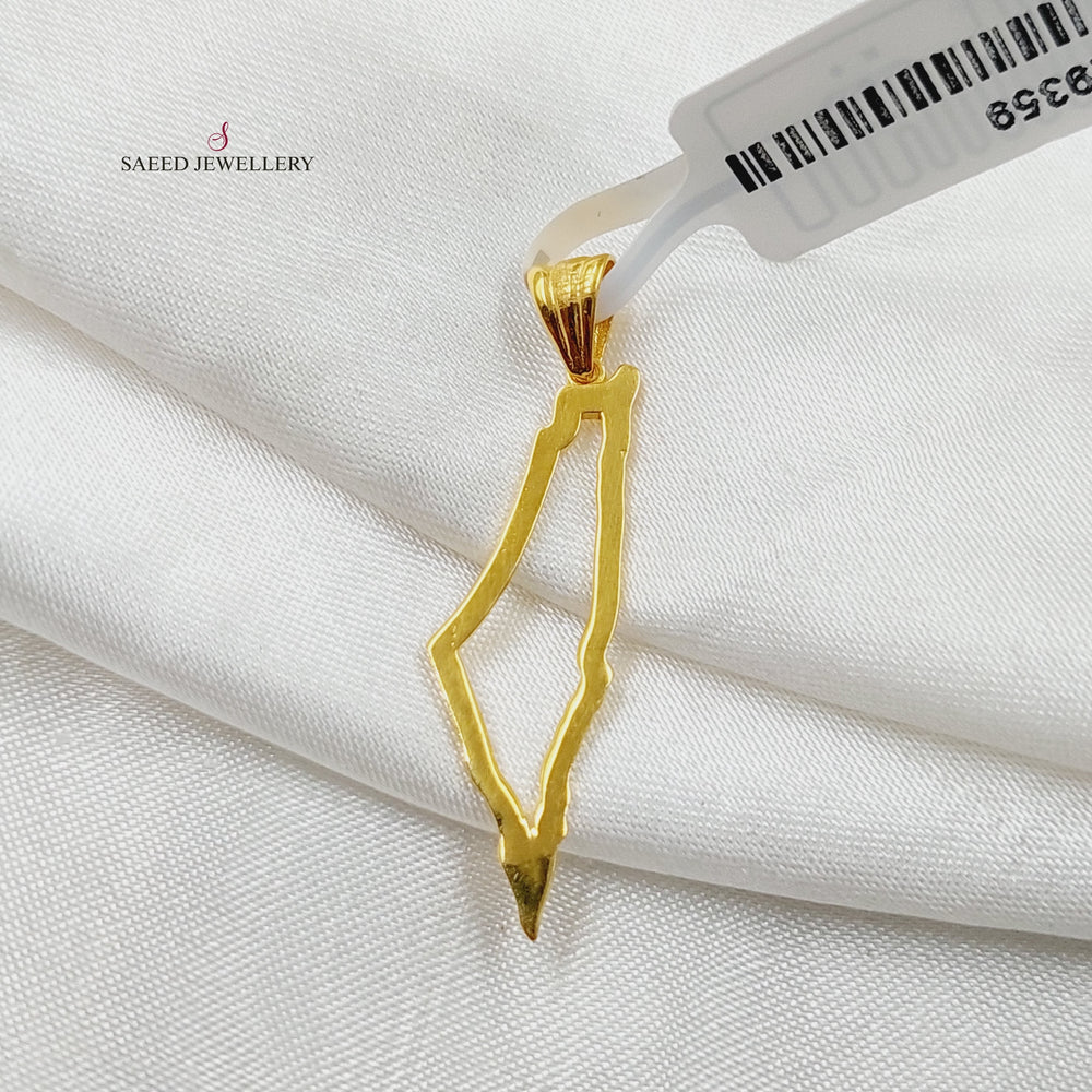 21K Gold Palestine Pendant by Saeed Jewelry - Image 2