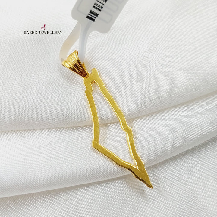 21K Gold Palestine Pendant by Saeed Jewelry - Image 1