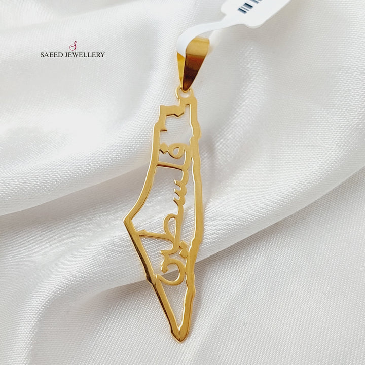 21K Gold Palestine Pendant by Saeed Jewelry - Image 4