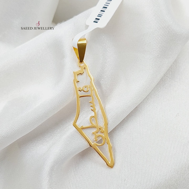 21K Gold Palestine Pendant by Saeed Jewelry - Image 1