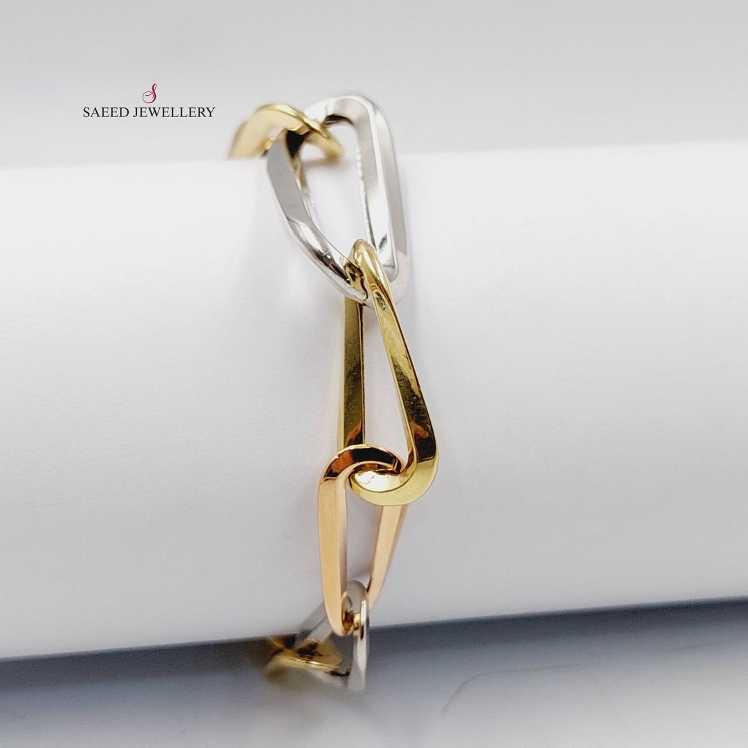 21K Gold Paperclip Bracelet by Saeed Jewelry - Image 3