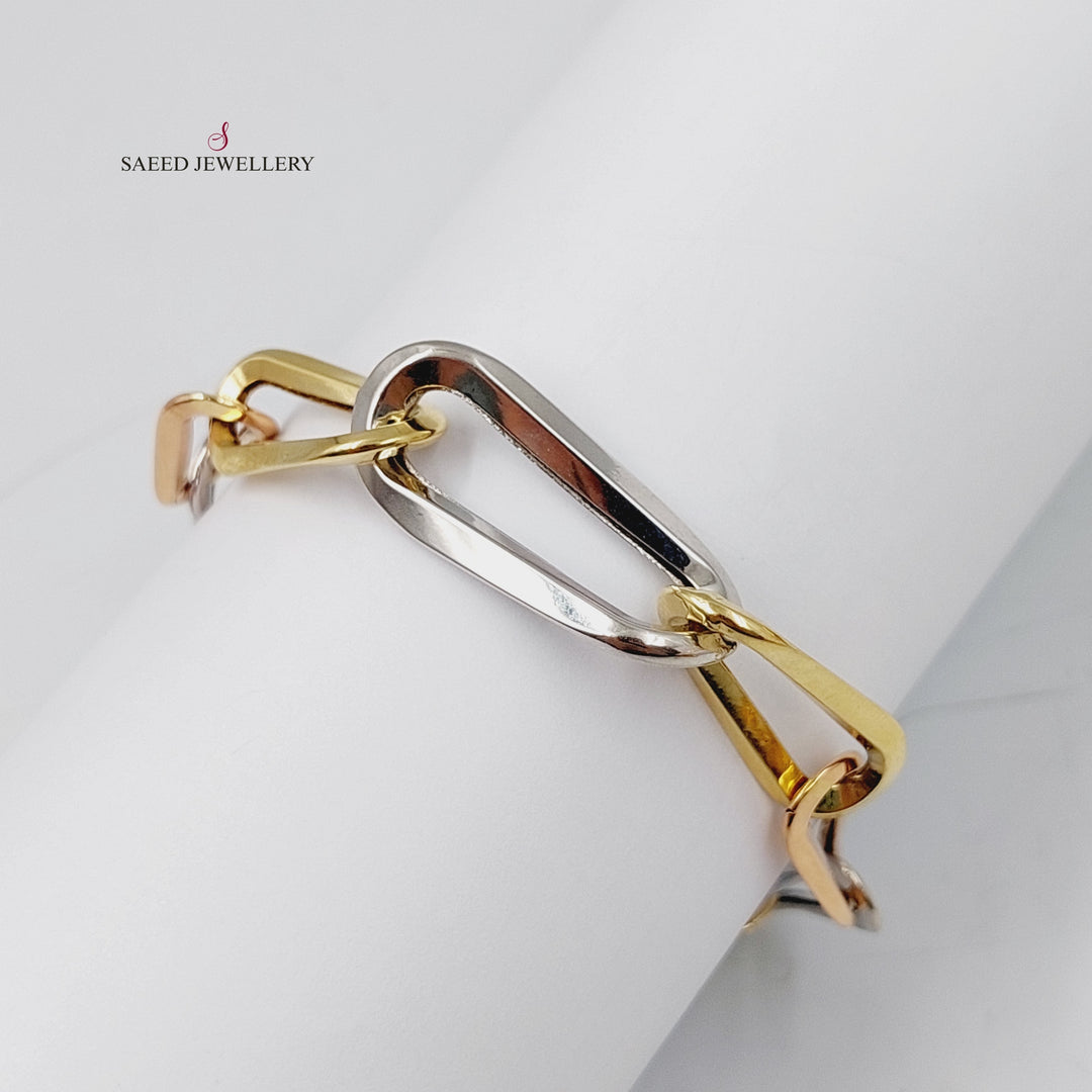 21K Gold Paperclip Bracelet by Saeed Jewelry - Image 4