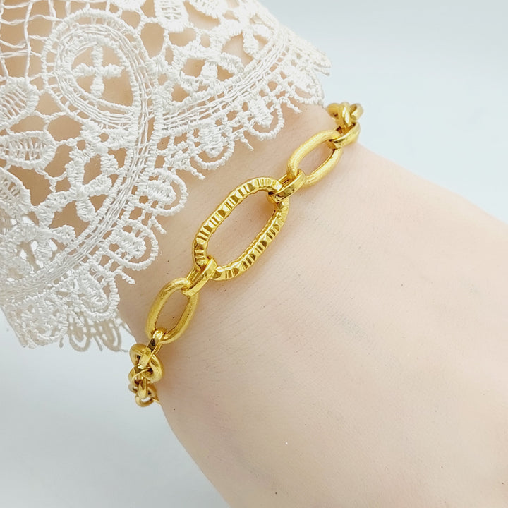 21K Gold Paperclip Bracelet by Saeed Jewelry - Image 3