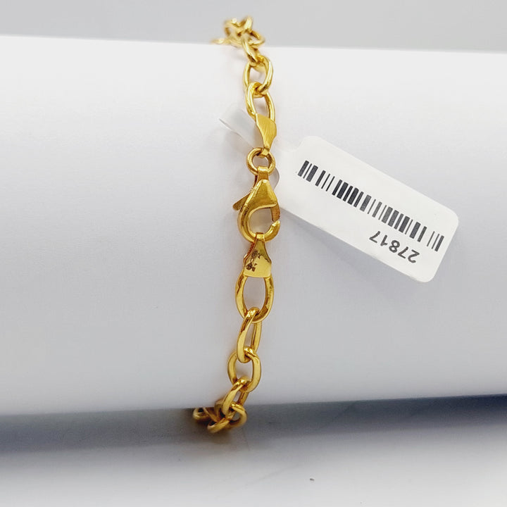 21K Gold Paperclip Bracelet by Saeed Jewelry - Image 4