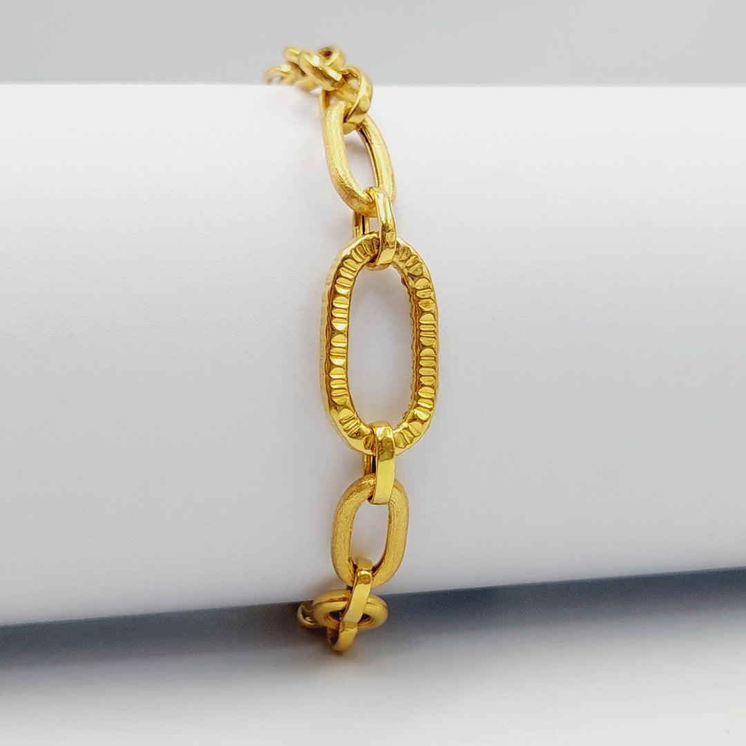 21K Gold Paperclip Bracelet by Saeed Jewelry - Image 1