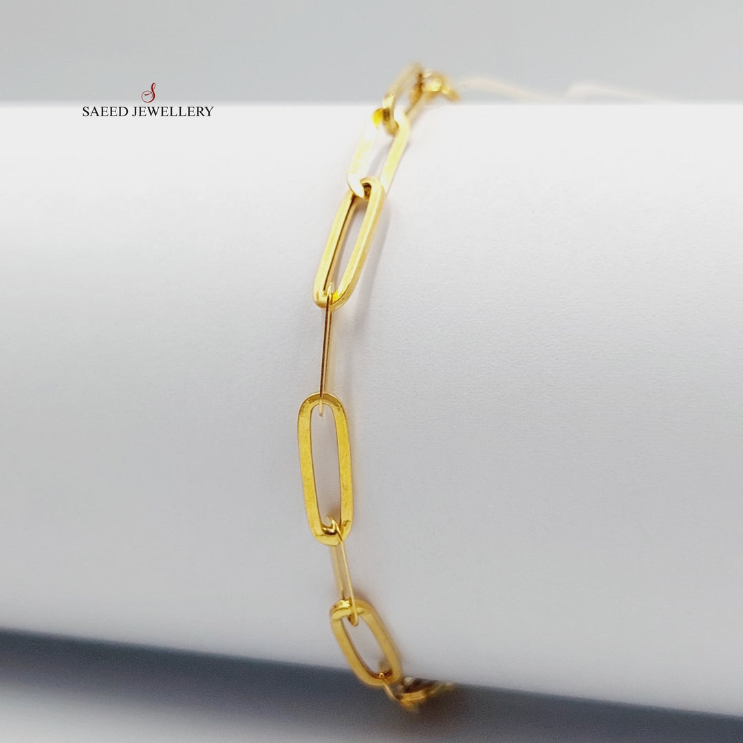 21K Gold Paperclip Bracelet by Saeed Jewelry - Image 5