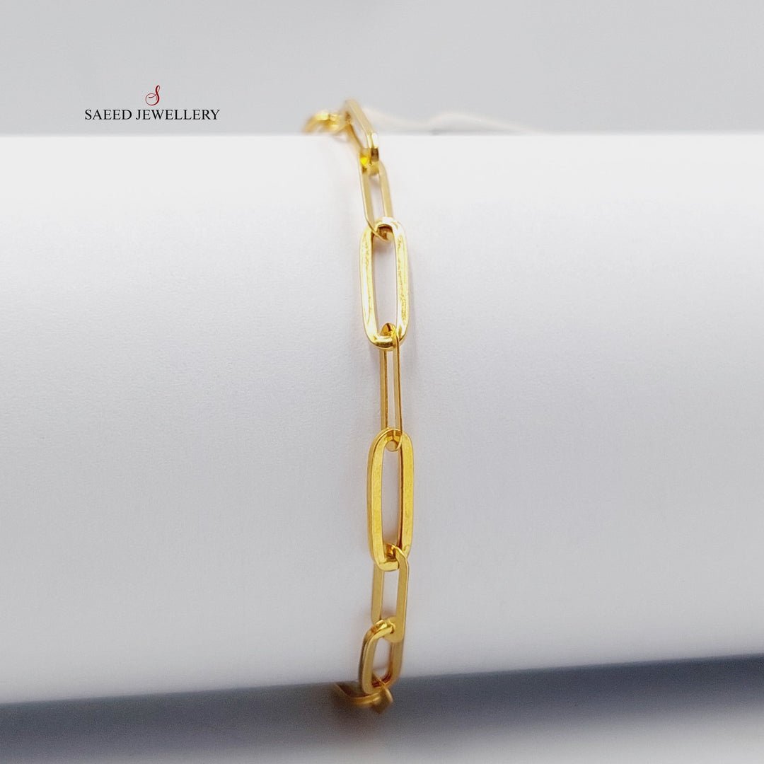 21K Gold Paperclip Bracelet by Saeed Jewelry - Image 1