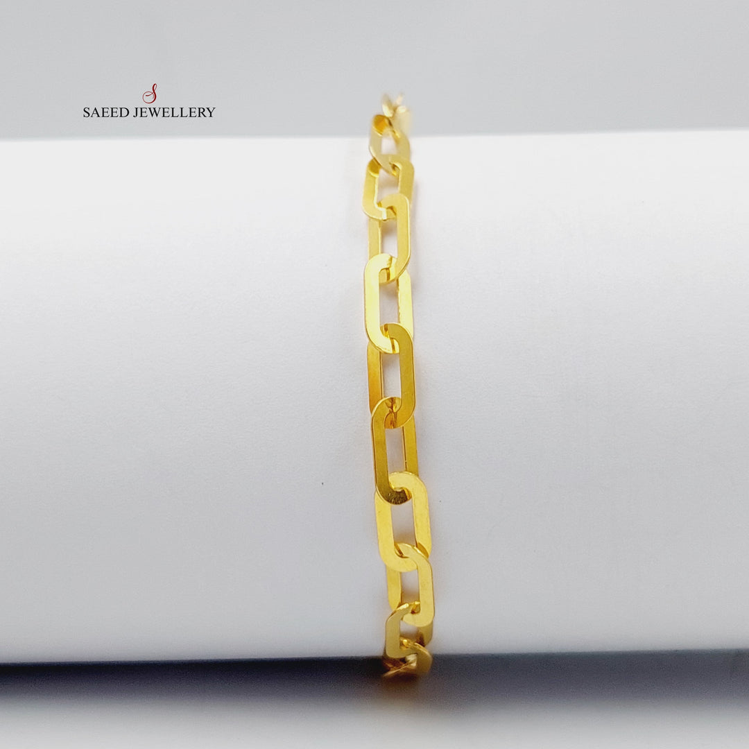 21K Gold Paperclip Bracelet by Saeed Jewelry - Image 4