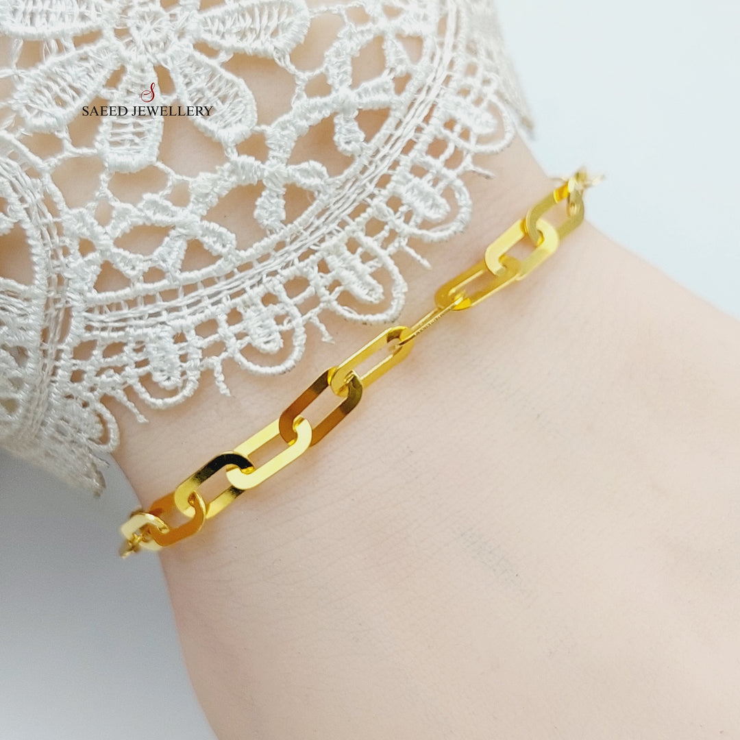 21K Gold Paperclip Bracelet by Saeed Jewelry - Image 5