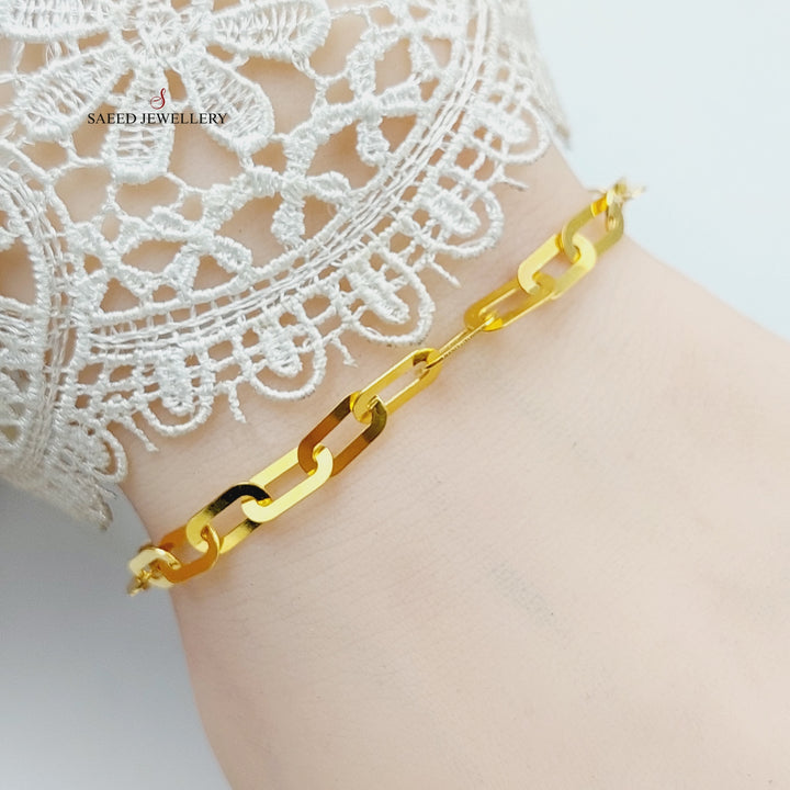 21K Gold Paperclip Bracelet by Saeed Jewelry - Image 5