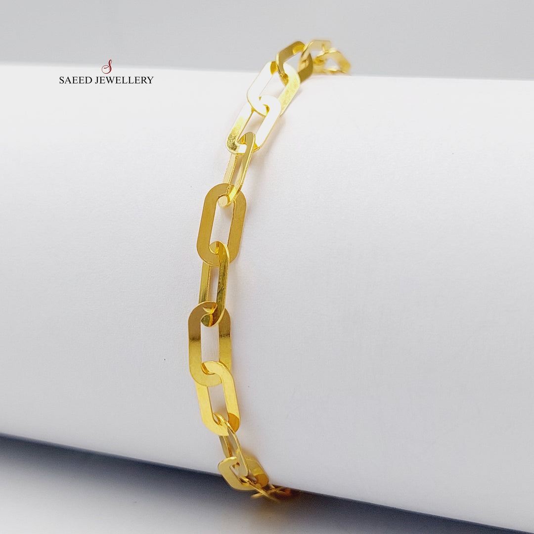 21K Gold Paperclip Bracelet by Saeed Jewelry - Image 1