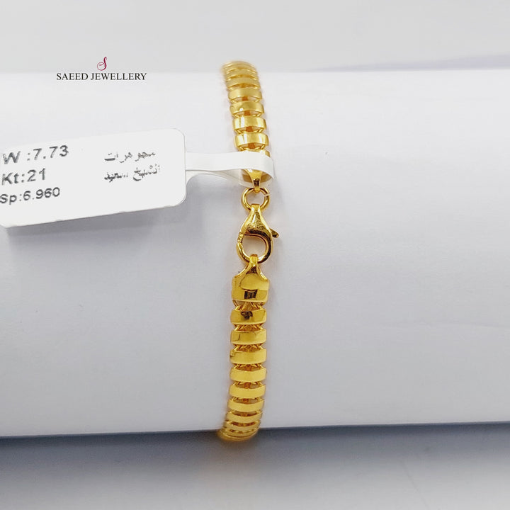 21K Gold Paperclip Bracelet by Saeed Jewelry - Image 2