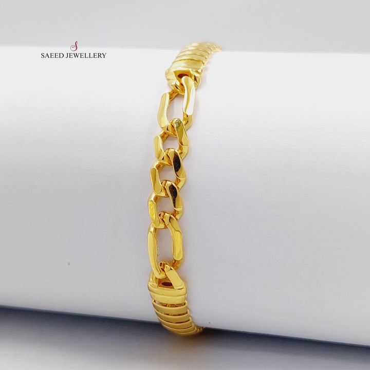 21K Gold Paperclip Bracelet by Saeed Jewelry - Image 5