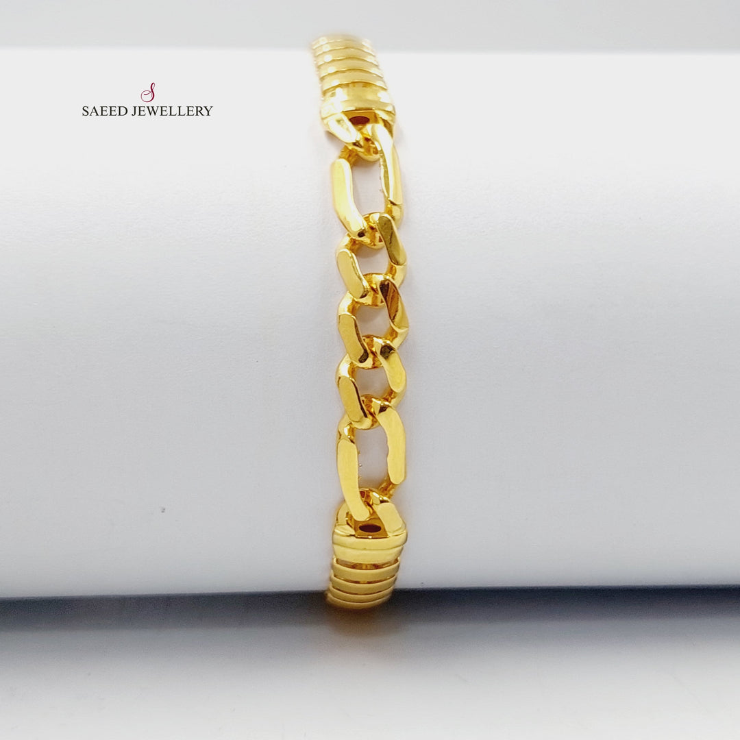 21K Gold Paperclip Bracelet by Saeed Jewelry - Image 1