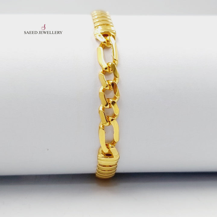 21K Gold Paperclip Bracelet by Saeed Jewelry - Image 1