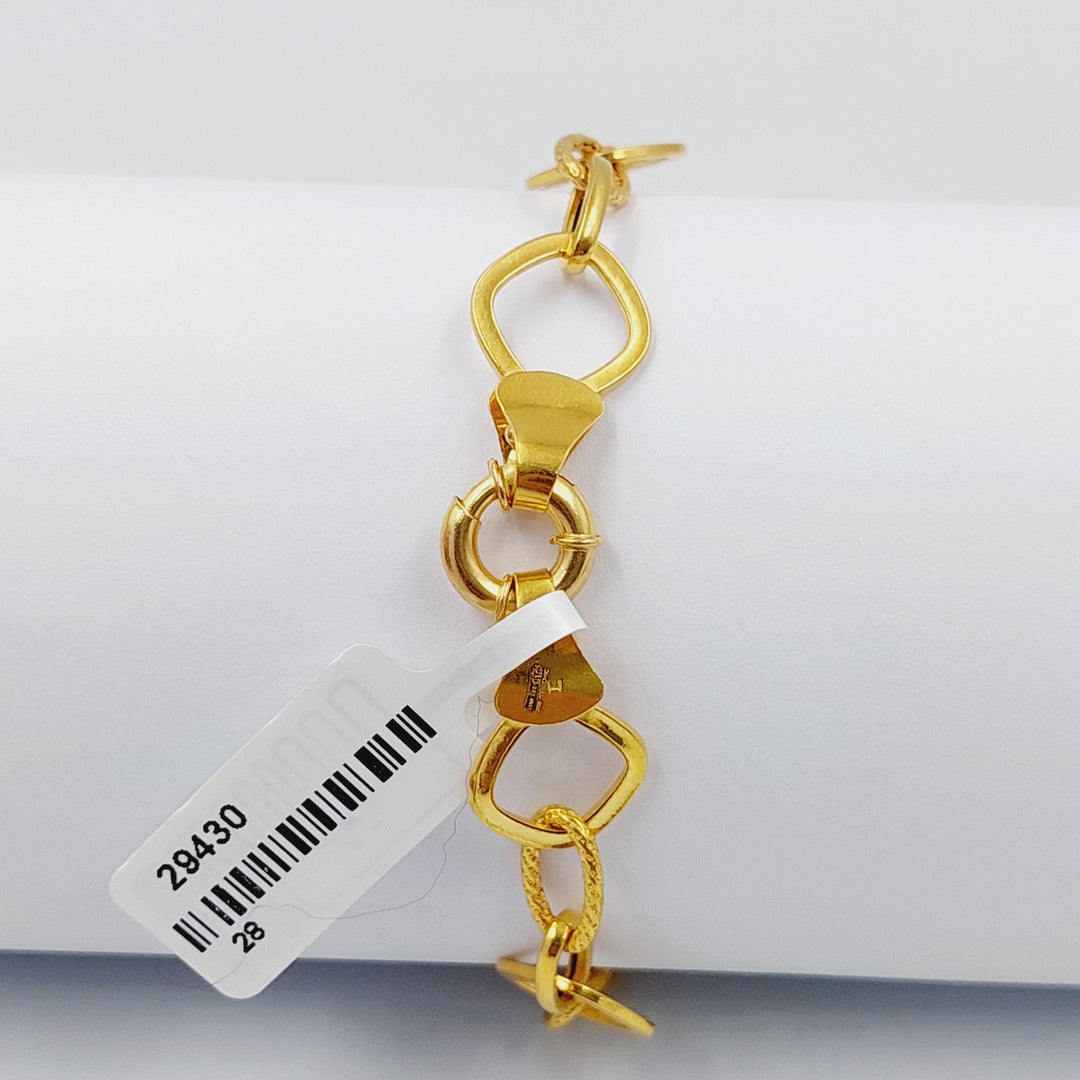 21K Gold Paperclip Bracelet by Saeed Jewelry - Image 3