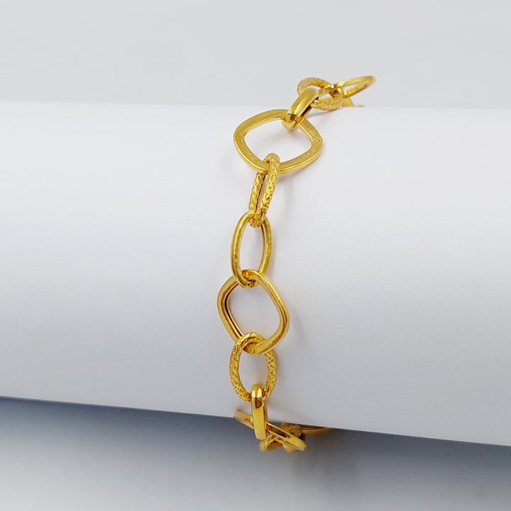 21K Gold Paperclip Bracelet by Saeed Jewelry - Image 5