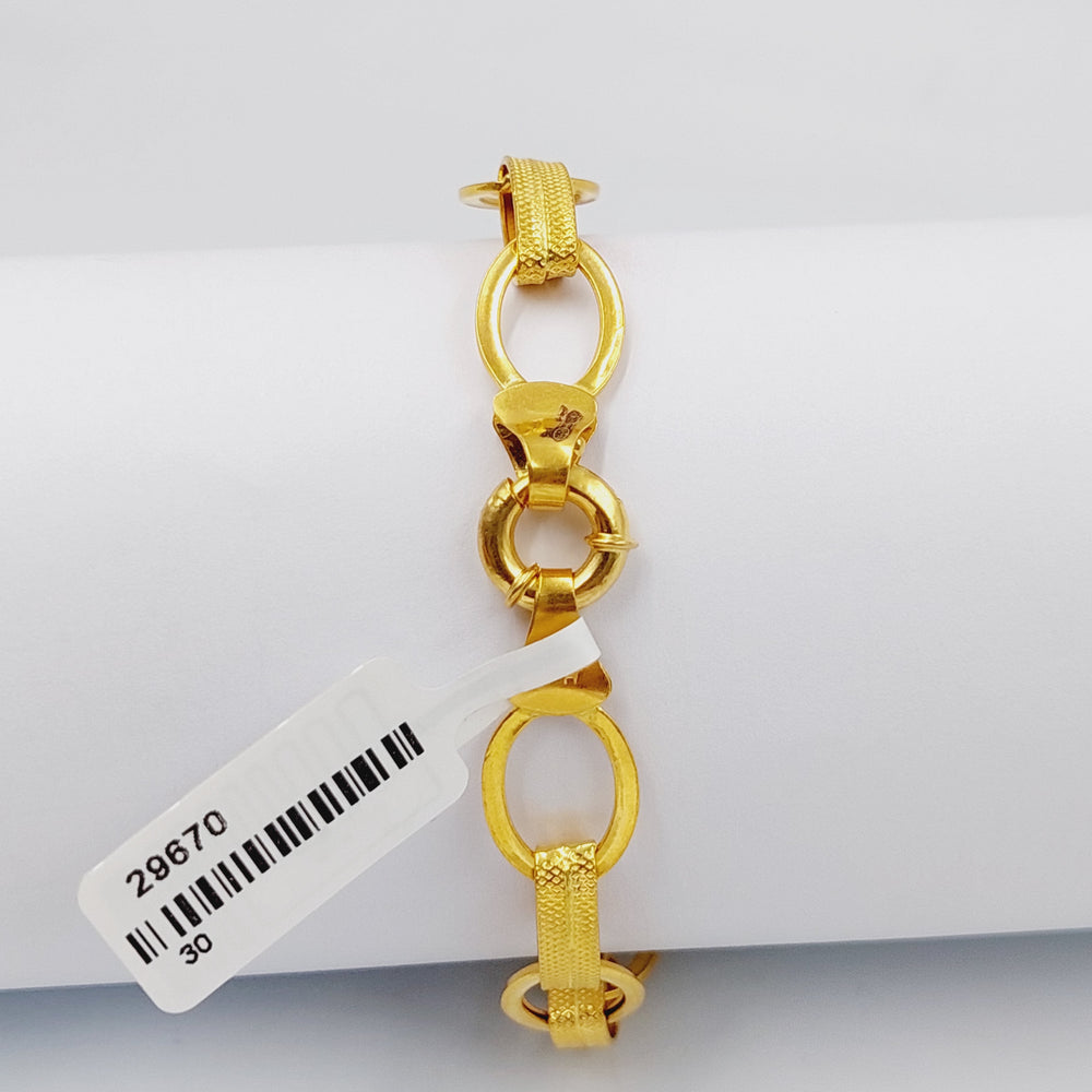 21K Gold Paperclip Bracelet by Saeed Jewelry - Image 2