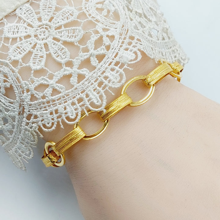 21K Gold Paperclip Bracelet by Saeed Jewelry - Image 3